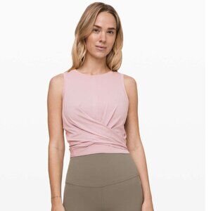 Lululemon Time to Restore Tank Wrap  and Front Tie Smoky Blush
